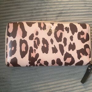 Kate Spade Blush and Brown Leopard Wallet